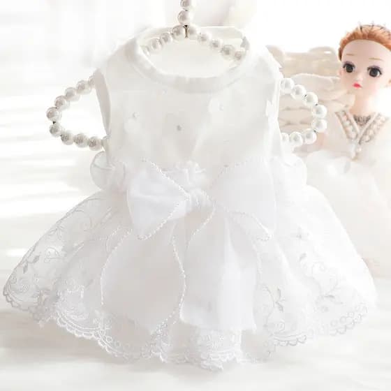 Roupas Para Cães Vestido De Primavera Verão Princesa Gato Fino Noiva Atacado Cachorro Pequeno Teddy Pet