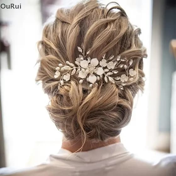 { RUI } Feito À Mão Frisado Simples Cristal Zircão Nupcial Headwear Vestido De Casamento Pente De Cabelo Acessórios Para