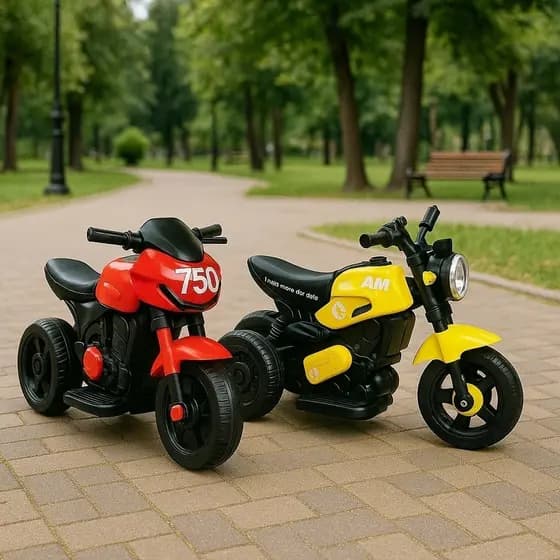 Mini Moto Elétrica Infantil Motinha Amarela Vermelha Esportiva Acelera Forte Andador Criança