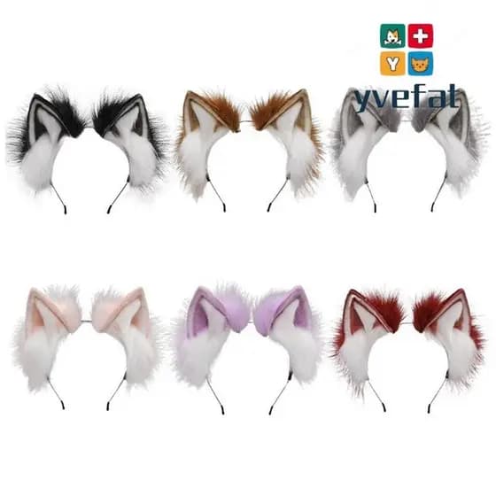 YVEFAT Faixa De Cabeça Com Orelha De Gato , Adereços Extravagantes , Chapéu De Cosplay De Pelúcia , Aros De Cabelo De An