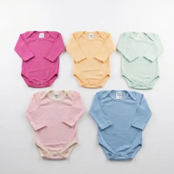 Body Bebê Manga Longa cotton Confortável 0 a 9 Meses Enxoval Bebê