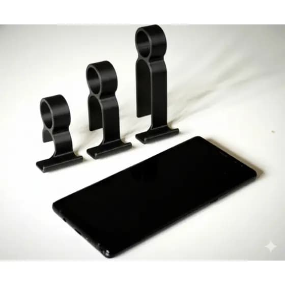 Kit 3 Suportes para Celular Smartphone Universal Apoio de Mão Mesa Stand Portátil Escritório Home Office Branco Preto