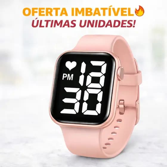 Relógio Digital SKMEI Esportivo LED Resistente à Água Calendário Alarme Cronômetro ROSA