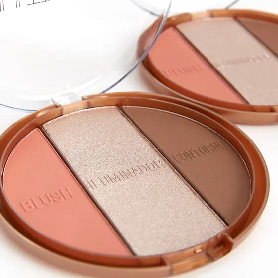 maquiagem blush Iluminador contorno Paleta Multi Face 3 em 1 Vivai