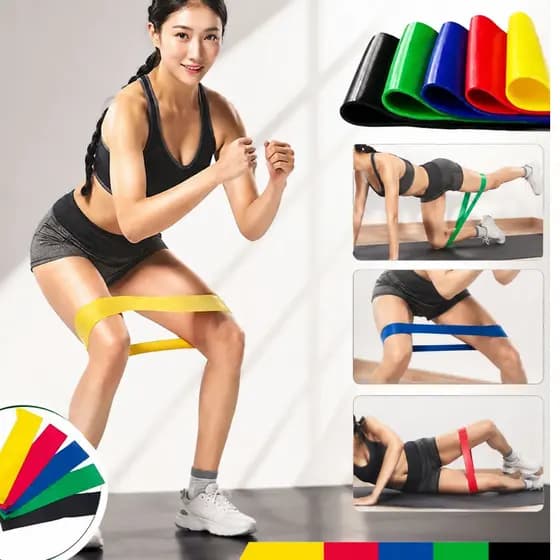 Mini Band Kit 5 Faixas Elásticas para Exercícios