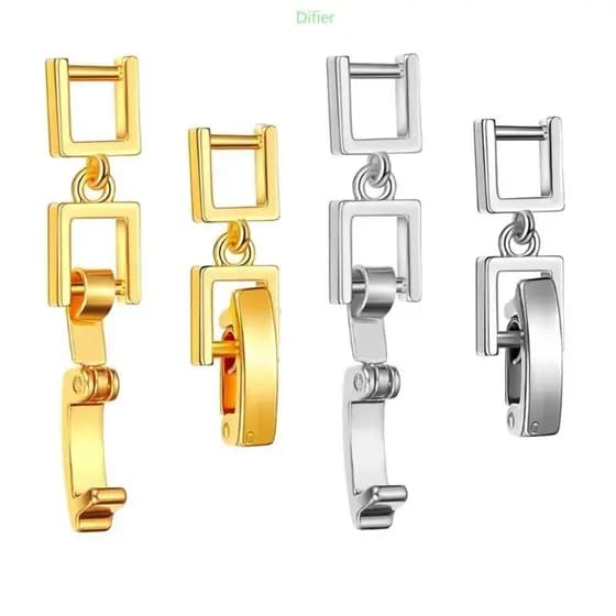 Difier 4x Extensores Joias Cobre Para Correntes 20x6mm Fechos Fixação Seguros Dourados Prateados