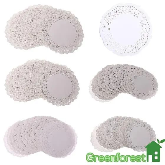 greenfor 200 Pçs Rendas Placemat Coaster Doilies Bolo Para Ideal Casamentos Evento Formal Utensílios Mesa D