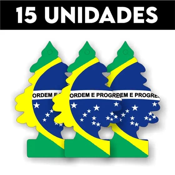Kit 15 Cheirinho Aromatizante Pinheiro Para Carro Brasil Especial Copa 2026