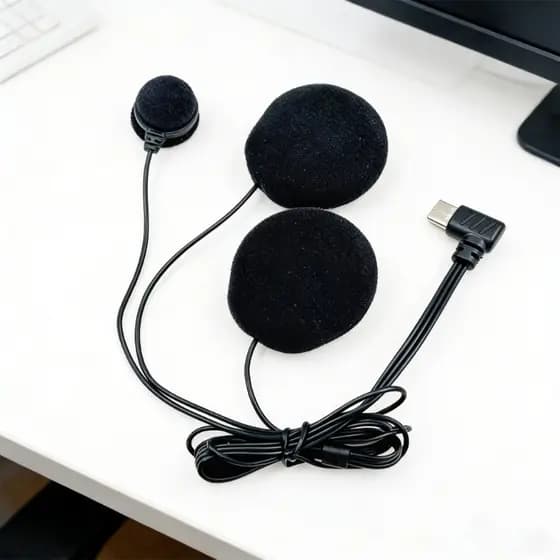 LI * Microfone Headset Comunicação Capacete Avançado Para Capacetes Full Face USB Tipo C Vermelho