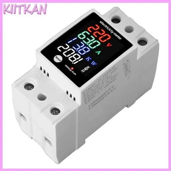 Monitores Energia Ca Montados Trilho DIN Do Medidor Elétrico LED KIITK Instalam
