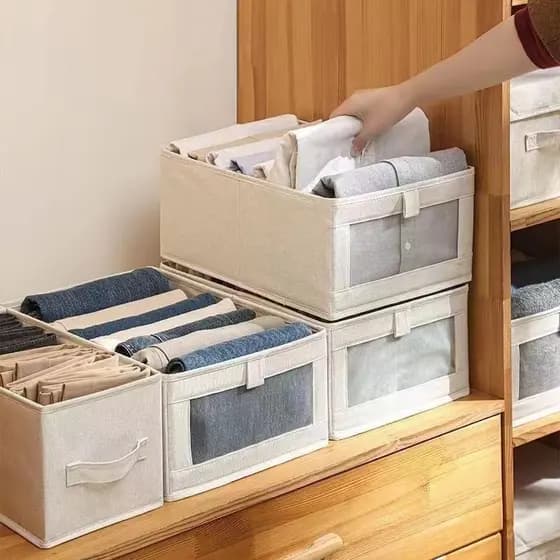 Caixa Organizadora Premium de Guarda Roupa Armazenamento Multiuso Armário Grande Dobrável Resistente Para Roupas