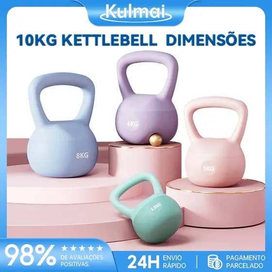 Kettlebell Emborracha 4kg a 10kg - Peso Fitness para Treino Funcional, Musculação, Academia e Exercícios em Casa - Uniss