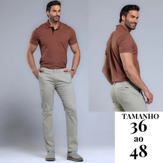 Calça Alfaiataria Masculina Slim Esporte Fino