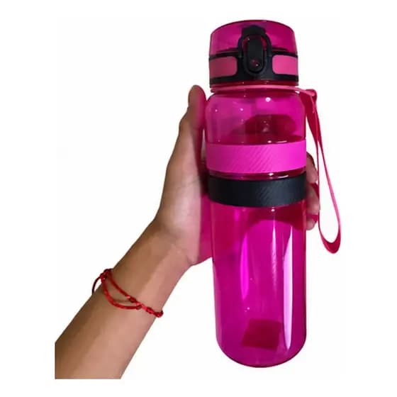 Garrafa Sport 1000ml Com Tampa Flip Alça E Trava Rosa