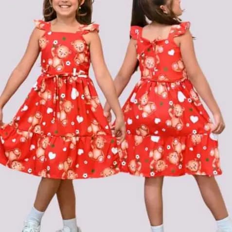 Vestido Infantil Menina Estampado Festa Princesa Casual