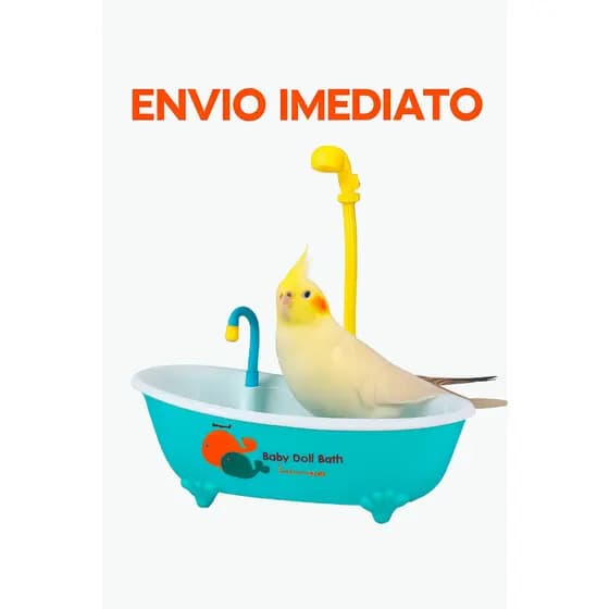 Banheira para Calopsita e Boneca com Chuveirinho – Ideal para Higiene e Diversão Com Pilha
