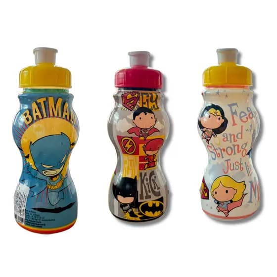 Oferta! Garrafinha Infantil 250ml Liga da Justiça – Diversos Personagens | Modelos Sortidos | Envio Imediato