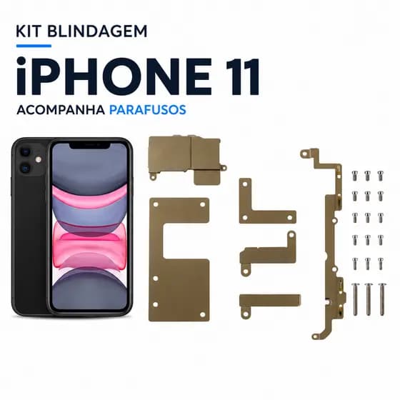 Kit 6 Blindagem iPhone 11 Tela Bateria Câmera Flex Auricular Promoção, acompanha parafusos.
