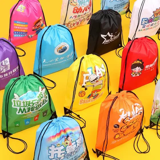 Bolsa de poliéster 210d com cordão, bolsa de tecido Oxford, mochila de maratona com cordão e alça dupla 0SC7