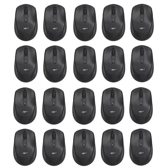 Kit 25 Mouses Sem Fio Recarregável Mega M180 Preto DPI Ajustável