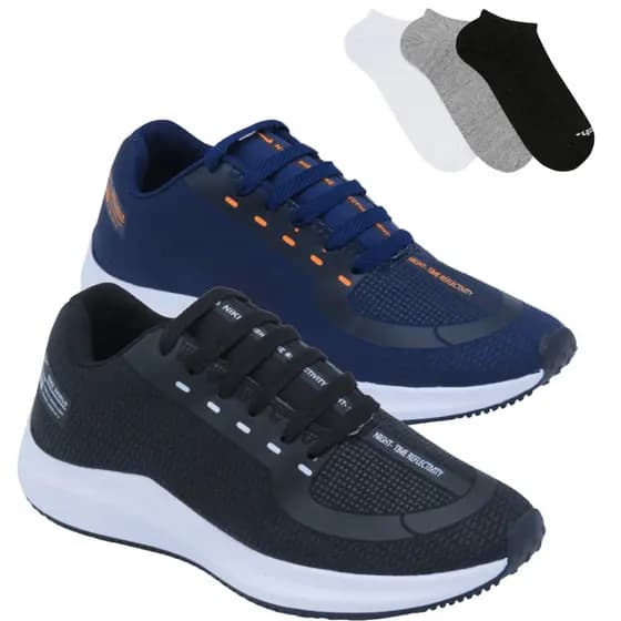 Kit 2 Tênis Masculino + 2 meias Esportivo De Corrida Treino Envio Imediato