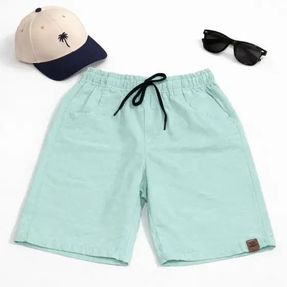 Bermuda infantil Linho algodão com Bolso Menino Short Premium