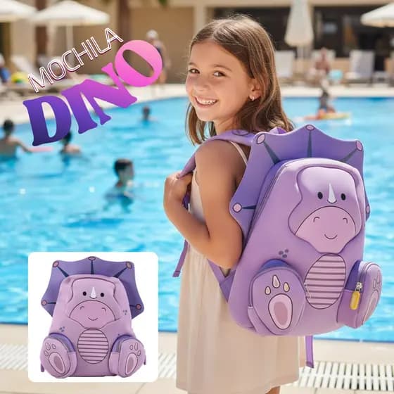 MOCHILA DINO INFANTIL MENINA MENINO IMPERMEÁVEL REFORÇADA