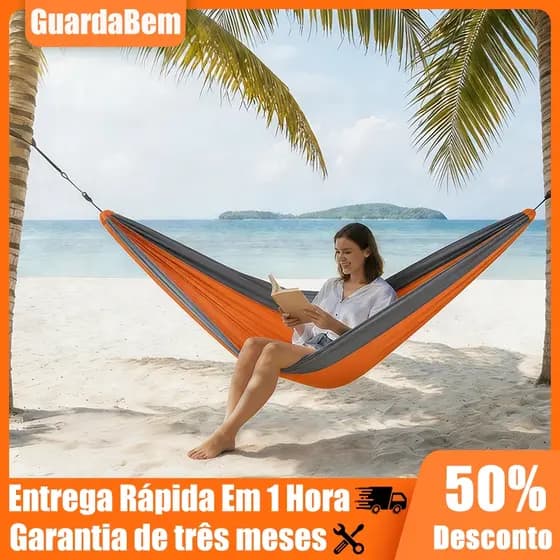 Rede De Dormir Casal 300kg Lazer Camping Selva Nylon 210t Rede Descanso