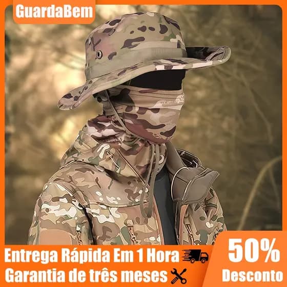 Boonie Chapéu Balaclava Terno De Proteção Solar Boné De Pesca Respirável Caça Ao Ar Livre Largo Pro