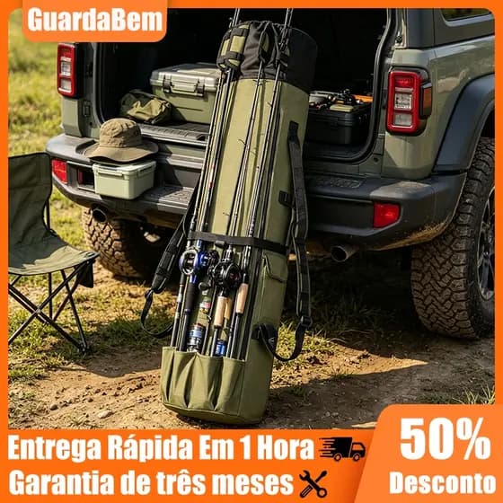 Bolsa cilíndrica para pesca ao ar livre bolsa para vara de pesca bolsa para vara de mar