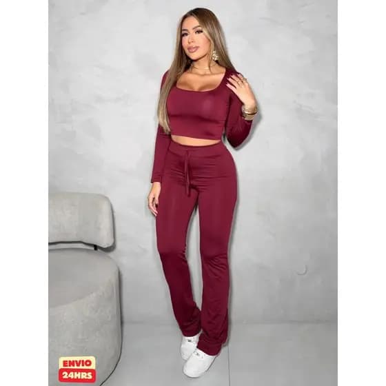 conjunto feminino Conjunto Feminino em Suplex Premium Blusa e Calça Moda Casual
