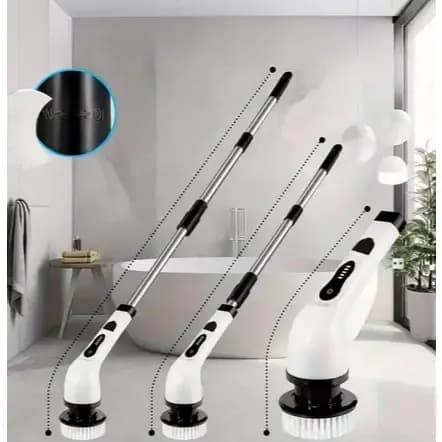 Escova Limpeza 9em1 Recarregavél Elétrica Giratória Cabo Alongador Recarregável USB Ideal