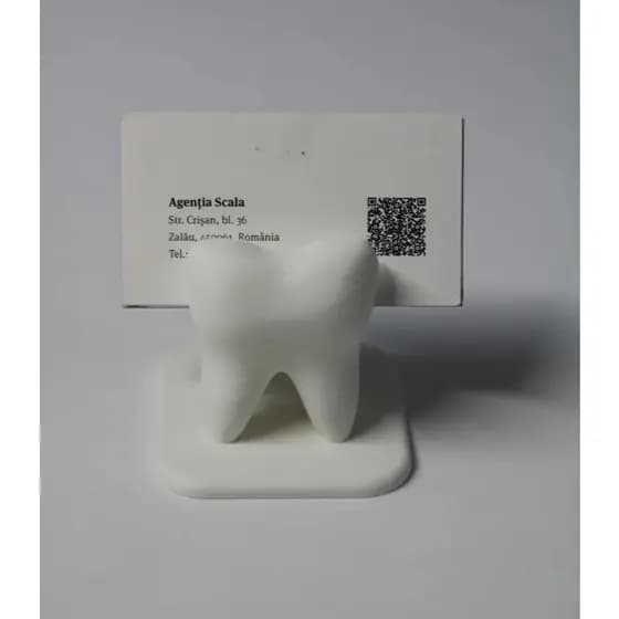 Suporte de Cartão em Formato de Dente – Porta Cartões Criativo para Consultórios Odontológicos