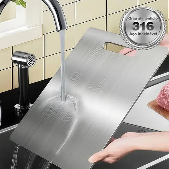 30X46CM Tábua De Corte 316 Aço Inoxidável Antibacteriana À Prova De Mofo tábua de cozinha