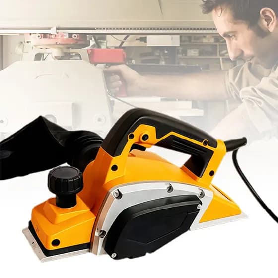 KIT Plaina Elétrica Industrial 1000W 17000rpm Profissional Para Madeira 110V/220V