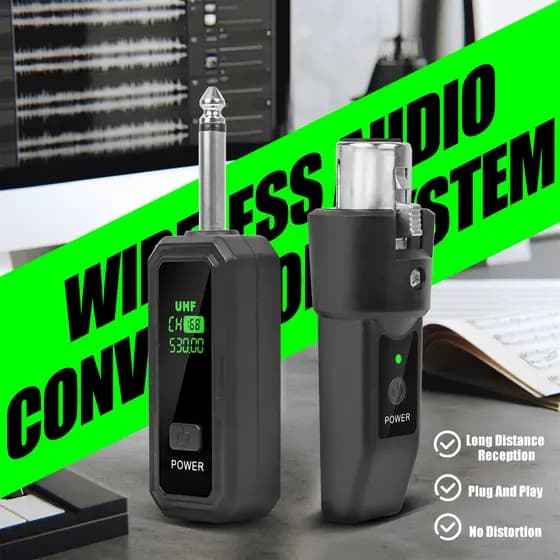 Conversor De Sistema De Microfone Sem Fio K008 De 2.4 Ghz-Transmissor E Receptor XLR Para Dinâmico/Guitarra/PA (Faixa De