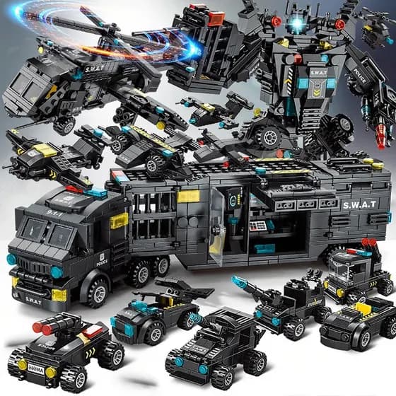 700pcs Blocos de construção Estação de Polícia SWAT Puzzle Brinquedo Educativo Crianças Construção Carro