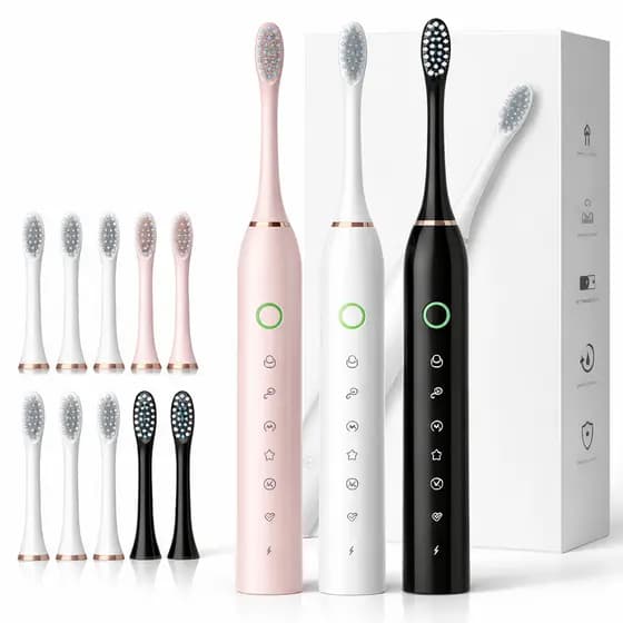 Kit 2 Escova Elétrica Bivolt Recarregável com Cabeças Extras
