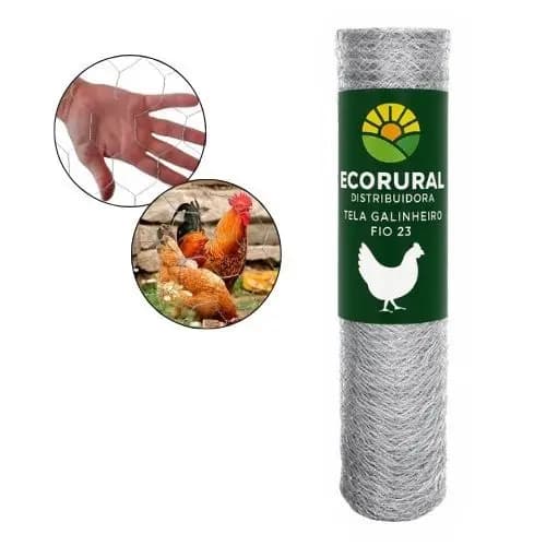 Tela Galinheiro Fio 23 1,50x50m Hexagonal Galvanizada