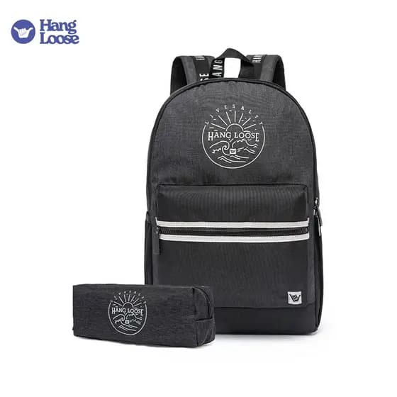 Hang Loose 2 em 1 mochila grande Mochila Escolar Reforçada Estojo Faculdade
