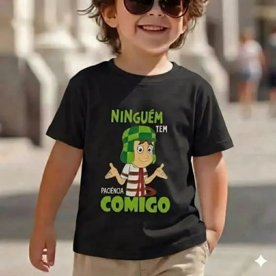 Camiseta Infantil Juvenil Estampa Chaves Camisa Unissex Casual Premium 100% Algodão