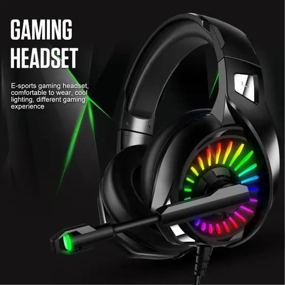 Fone De Ouvido Gamer Q8 Rgb-Jogos Fone Gamer Headset com LED e Microfone