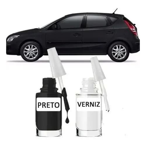 Tinta Tira Risco Automotivo Hyundai I30 Preto Metálico Cor Original Uso Profissional