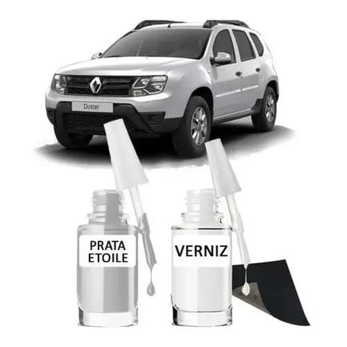 Tinta Tira Risco Automotivo Renault Duster Cor Prata Etoile Uso Profissional
