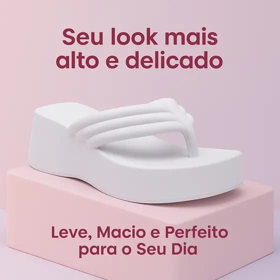 Chinelo Plataforma Feminino Estiloso e Leve, Conforto para Todos os Dias