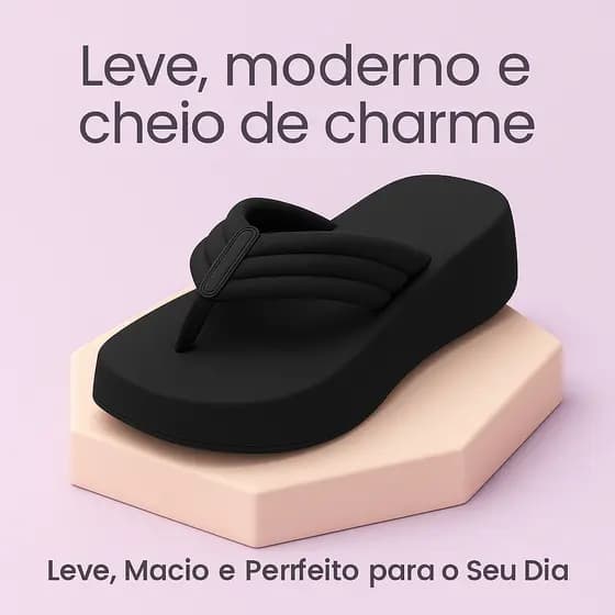 Chinelo Plataforma Feminino Leve, Estiloso e Confortável, Para o Dia a Dia