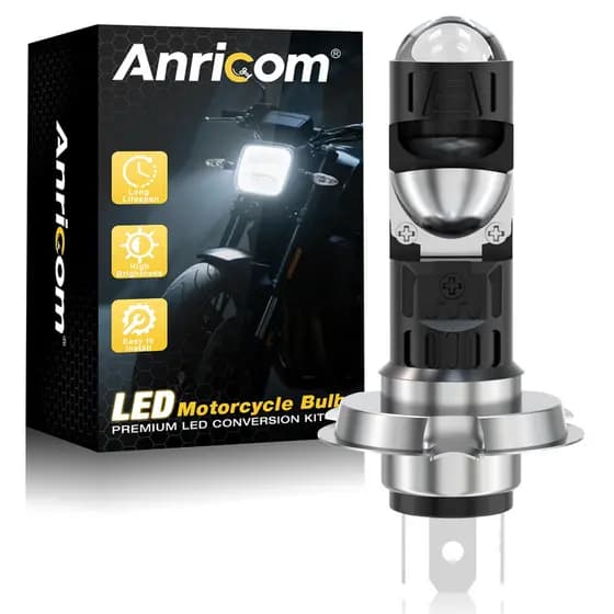 Lâmpada Led H4 Projetor Moto Super Branco Alto E Baixo 6500K Motocicleta Farol Ultra