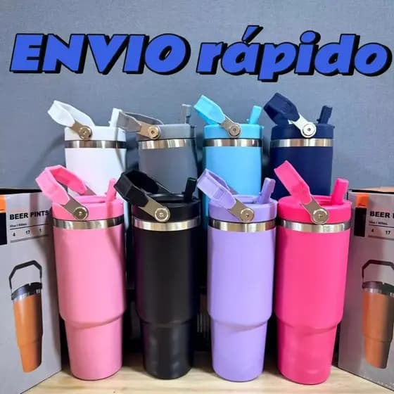 Copo Térmico Inox 900ml/600ml Tampa na Cor do Copo ,com Canudo ,Térmica Inoxidável natal portátil