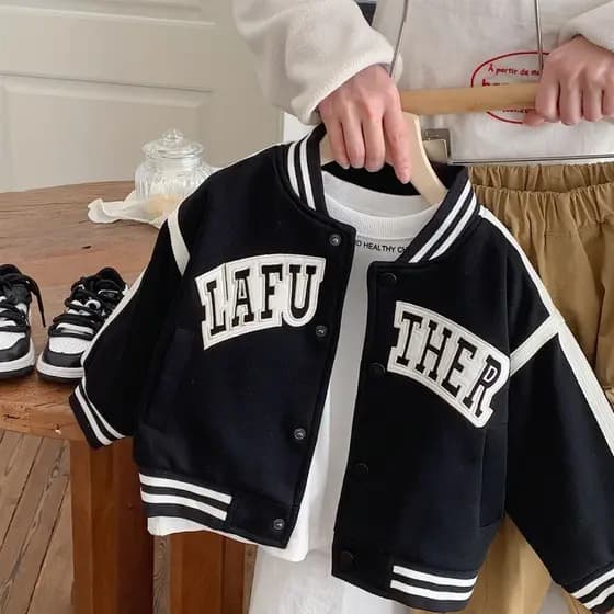 Roupas infantis meninos roupas jaqueta versão coreana 2026 outono novo estilo roupas infantis bonito uniforme de beisebo