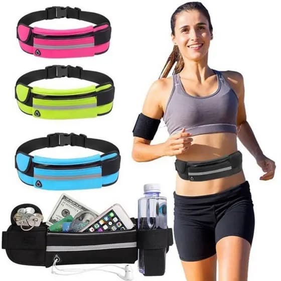 Bolsa De Cintura Para Garrafa De Água Corrente Ao Ar Livre Com Bolso Grande
